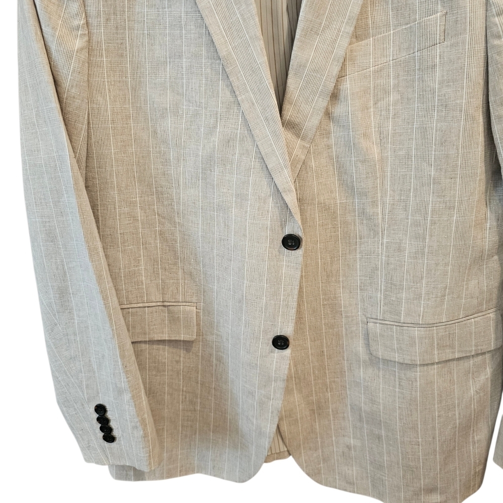 New Banana Republic Men's Linen Blend Blazer - Light tan Striped - Picture 4 of 13